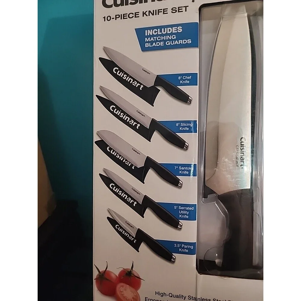 Cuisinart Classic 10 Pc Knife Set C77-10SM Chef Santoku Utility Knives